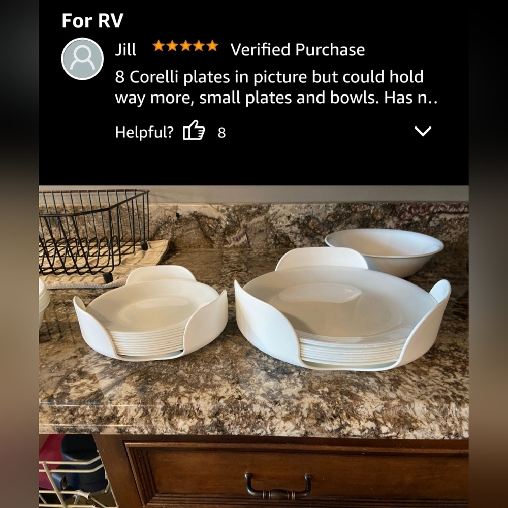 New Camco Stack A Plate Holder 2 Sizes White Dishes Bowls RV Camping Storage